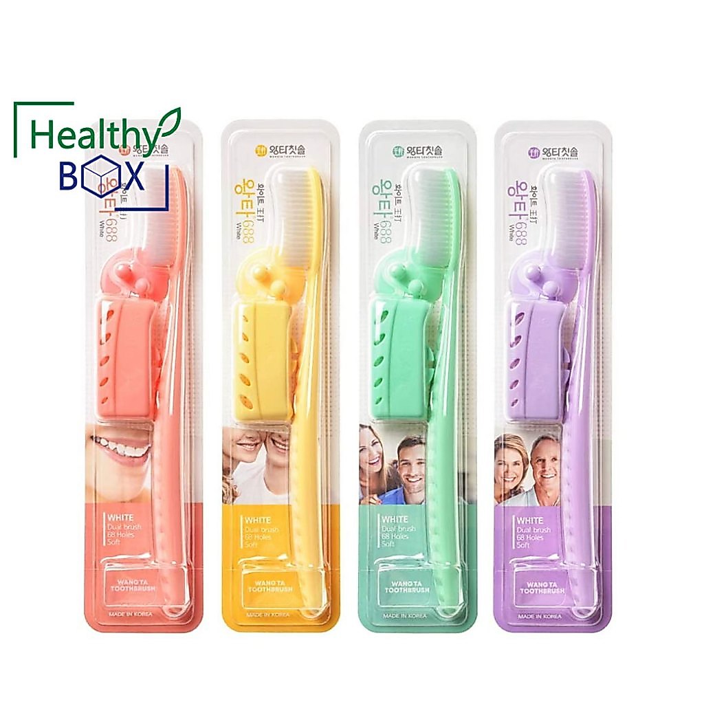 1 แถม 1 Wangta White Dual Toothbrush แปรงสีฟันสำหรับผู้ใหญ่ หวางต้า แปรงสีฟันสำหรับผู้ใหญ่ ขนแปรงนุ่ม