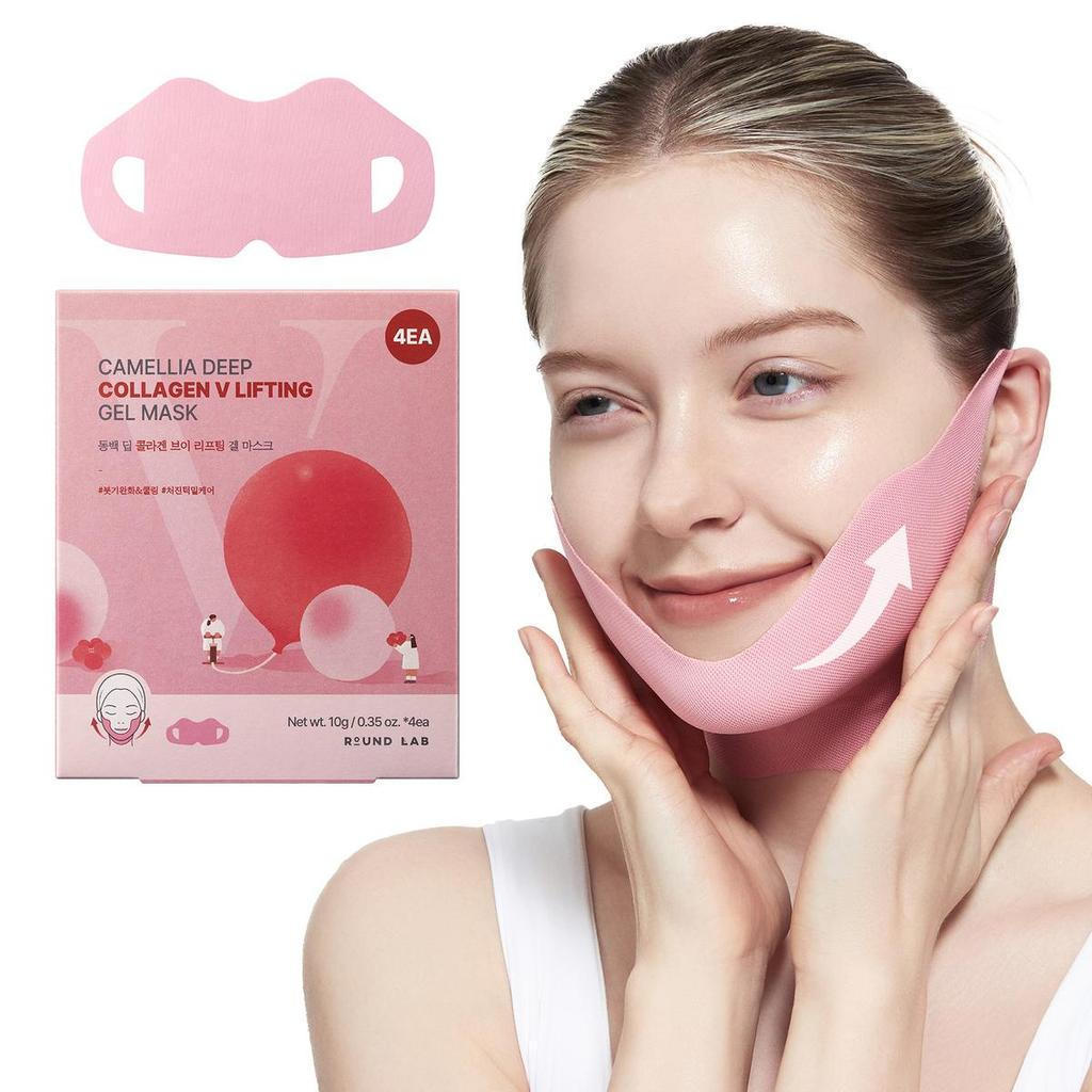 มาส์กเจลคอลลาเจนล้ําลึก Camellia สําหรับยกกระชับคาง [Vir] – ผลิตภัณฑ์ดูแลคอ Zempic, ตัวแทนลดคางสองชั