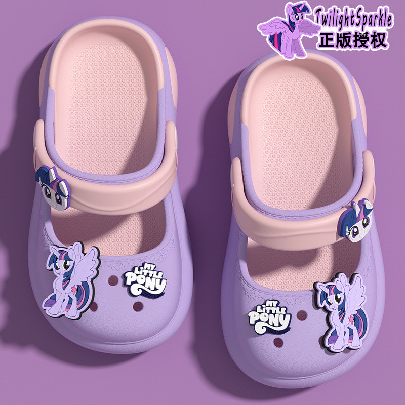 My Little Pony ฤดูร้อนเด็กรองเท้าหลุมชายหญิง Anti-slip Stepping on Shit Mary Jane Breathable เด็กรองเท้าแตะชายหาด