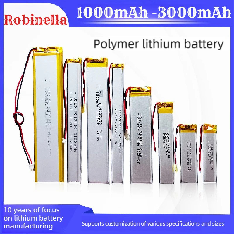 3.7V 200mAh 601230 แบตเตอรี่ลิเธียมโพลิเมอร์ 301230 401230 501230 701230 801230 แบตเตอรี่ Lipo แบบชา