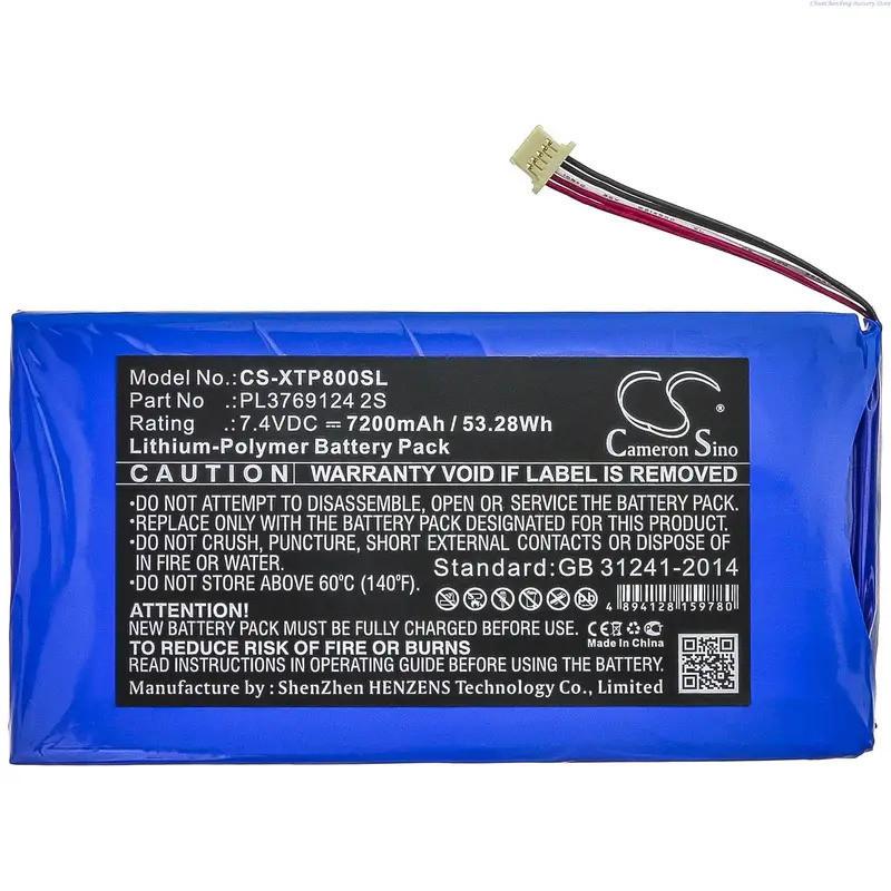 แบตเตอรี่เครื่องสแกนเนอร์วินิจฉัย 7.4V 7200mAh สําหรับ Langren I80, PL3769124 2S สําหรับ XTOOL PS90 