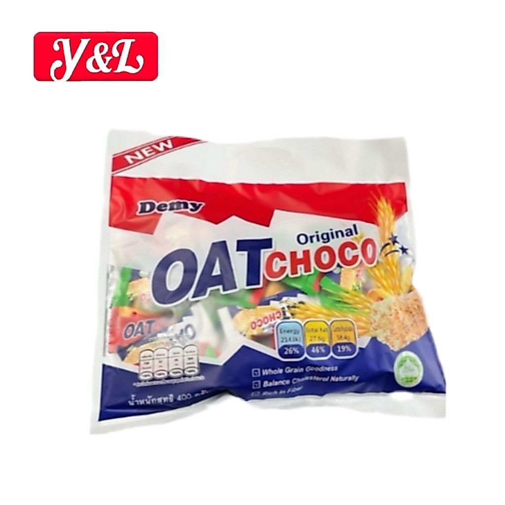 ขนมข้าวโอ๊ต1ห่อ ขนาด400กรัม มีรสนม ช็อกโกแลตและรวมรสชาติ