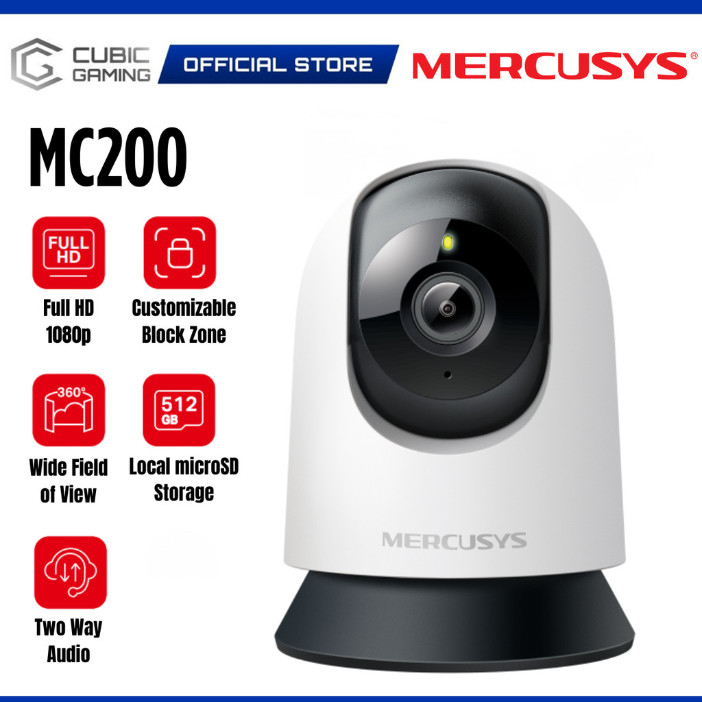 Mercusys MC200 / MC210 / MC230 / MC7021 / MC7031 1080P / 2K / 3K Indoor Pan/Tilt Home Security WiFi 