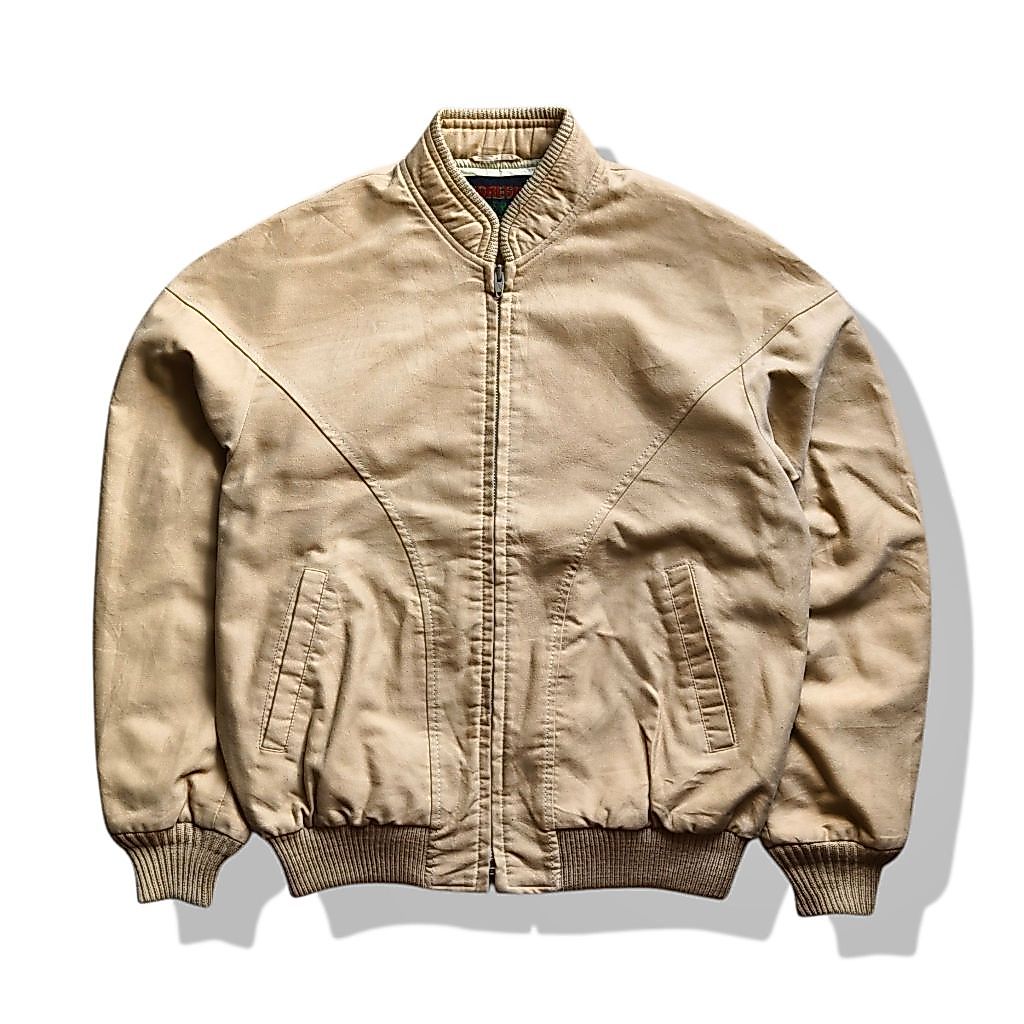 McGregor Brown Vtg Suede Bomber Jacket(M) มือสอง รอบอก 44”