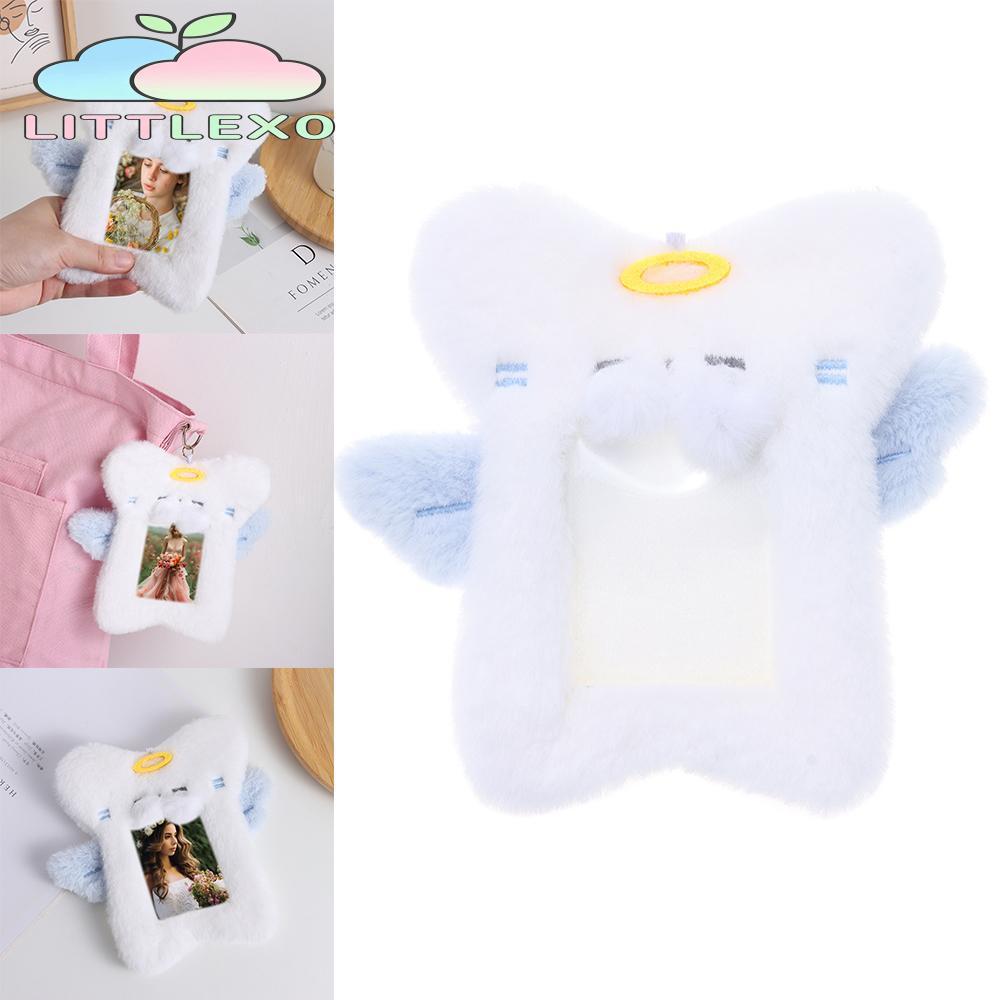 LITTLEX Photocard , กระเป๋าน่ารักพวงกุญแจ Plush Photocard ,ผู้ถือบัตรนักเรียนการ์ตูนไอดอลภาพฝาครอบป้องกันรถบัสบัตรประตูแขน
