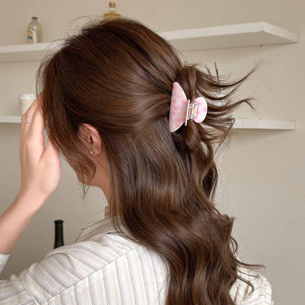 Ahellogirl مشبك شعر كلاو بزهور وردية للضفائر — صورة 2