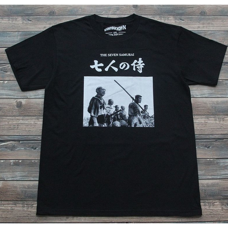 2026 เสื้อยืดซามูไรสไตล์ใหม่ อากิระ คุโรซา ซามูไร ภาพยนตร์สบาย ๆ ผ้าฝ้ายแท้พิมพ์เสื้อยืดพร้อมสต็อก