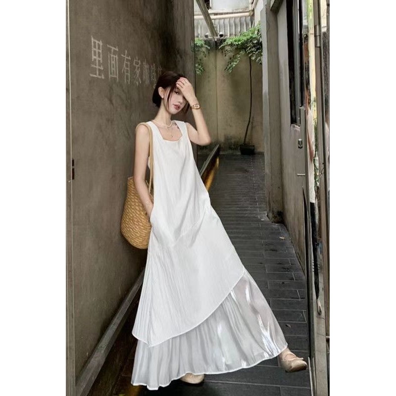 ขนาดใหญ่พิเศษขนาด 150 กก.ไขมัน MM ฝรั่งเศส High-End เสื้อกั๊กผู้หญิงฤดูร้อนไม่สม่ําเสมอเย็บ Niche กร