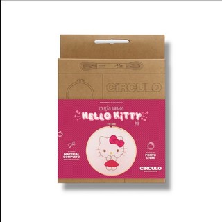 KIT BORDADO COLEÇÃO HELLO KITTY POP ARTESANATO PONTO CRUZ - CÍRCULO