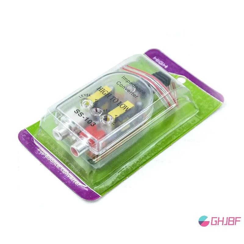 GHJBF] 12V Fastnecker High To Low Impedance Converter ลําโพง Original RCA Line Car Converter คุณภาพส