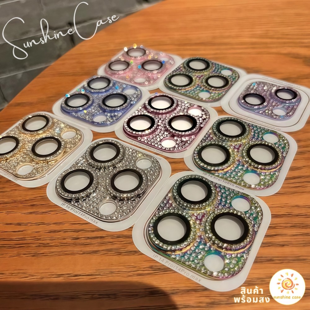 สต๊อกไทย ฟิล์มเลนส์ ป้องกันกล้อง เลนส์เพชร หรูหรา สำหรับไอโฟน film lens for iPhone13 11 12 MINI 14 15 16PRO ProMAX PLUS