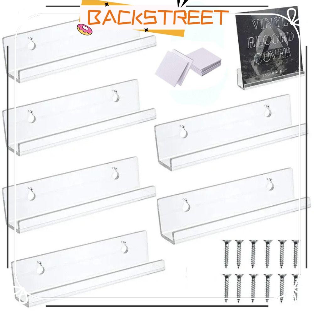 BACKSTAGE CD Shelf, Wall Mounted 4/7/12inch Record Display Stand, Acrylic Record Album Storage Rack