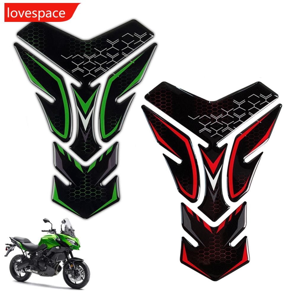 LOVESPACE 3D รถจักรยานยนต์ด้านหน้าถังน้ํามันเชื้อเพลิง Pad Protector สติกเกอร์รูปลอกสําหรับ Kawasaki