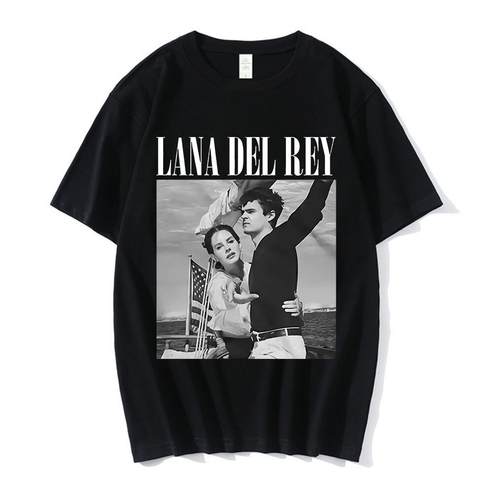 เสื้อยืดแฟชั่นคอกลมแขนสั้น พิมพ์ลายสไตล์ใหม่ Lana Del Rey