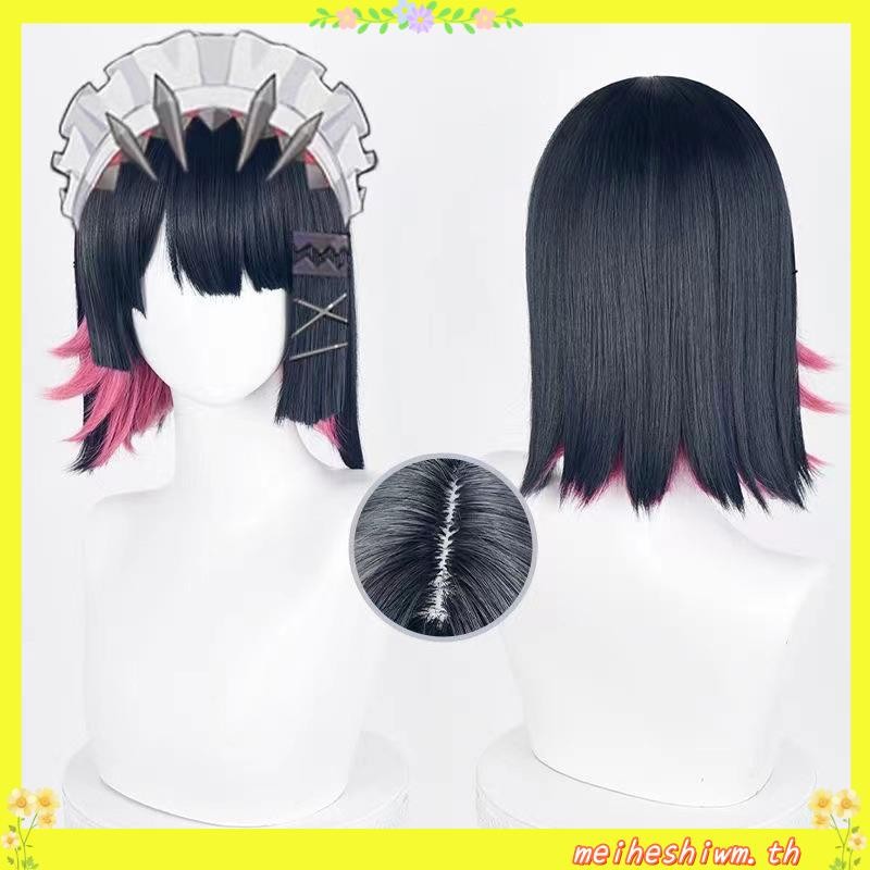 【Manmei】Zenless Zone Zero Ellen Joe Cosplay Wig 33cm Mixed Color Heat Resistant Synthetic Wigs