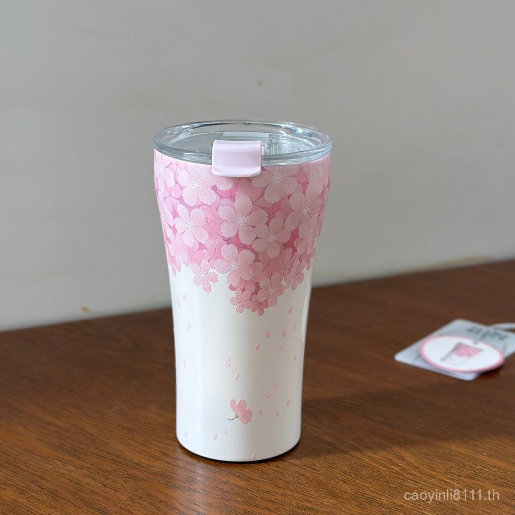 Starbucks Cup sttoke Co-Branded Sakura Spring Bloom Ceramic Liner Stainless Steel Desktop Cup Mug 36