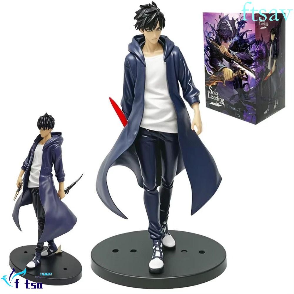 SWIFTSAVER Solo Leveling Figure, ยืนท่าทางเดสก์ท็อปเครื่องประดับ Sung Jinwoo Action Figure, PVC ตุ๊ก