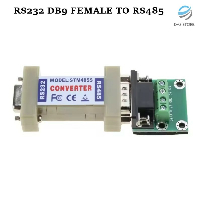 RS232 DB-9 Female to RS485 Serial UART Adapter Converter 1.2Km Range