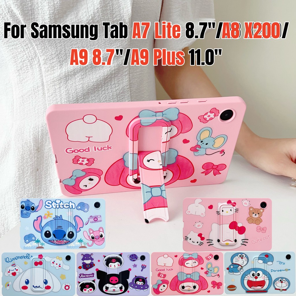 สําหรับ Samsung Galaxy Tab A9 A7 Lite 8.7A8 10.5 2021 A9 + Plus 11.0 Soft TPU Stand Case SM-T225N T2