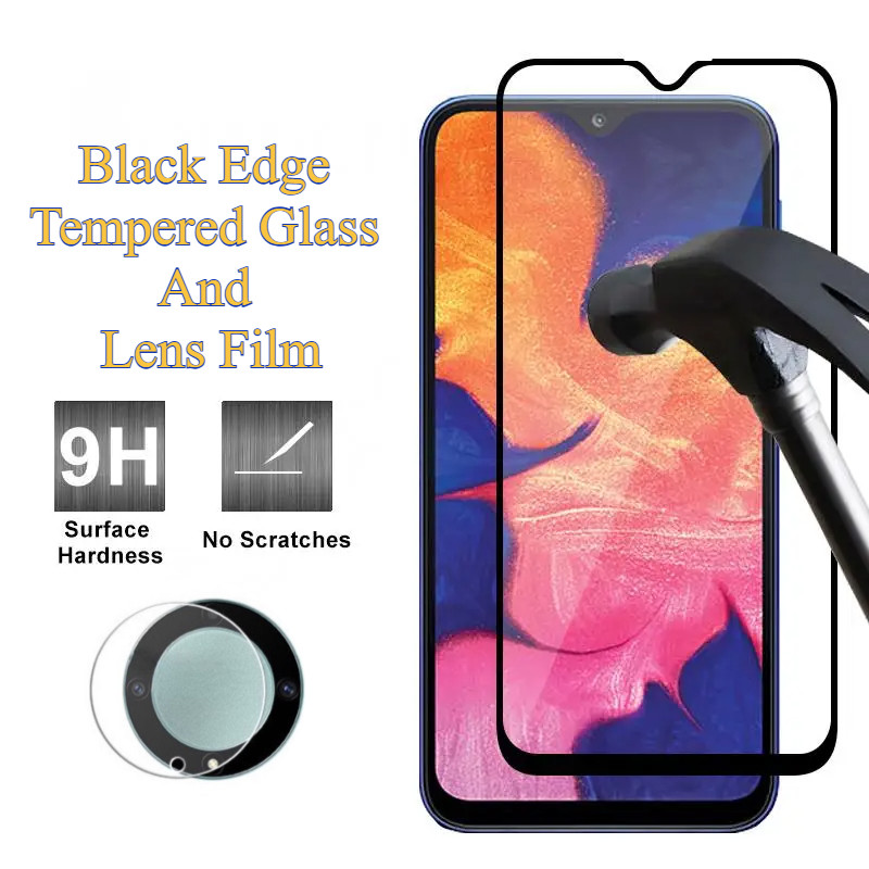 สีดําขอบกระจกนิรภัยสําหรับ vivo V2314 V2314A V2317 V2318A V2232 V2327 V2332 V2333 V2334A V2336 V2350