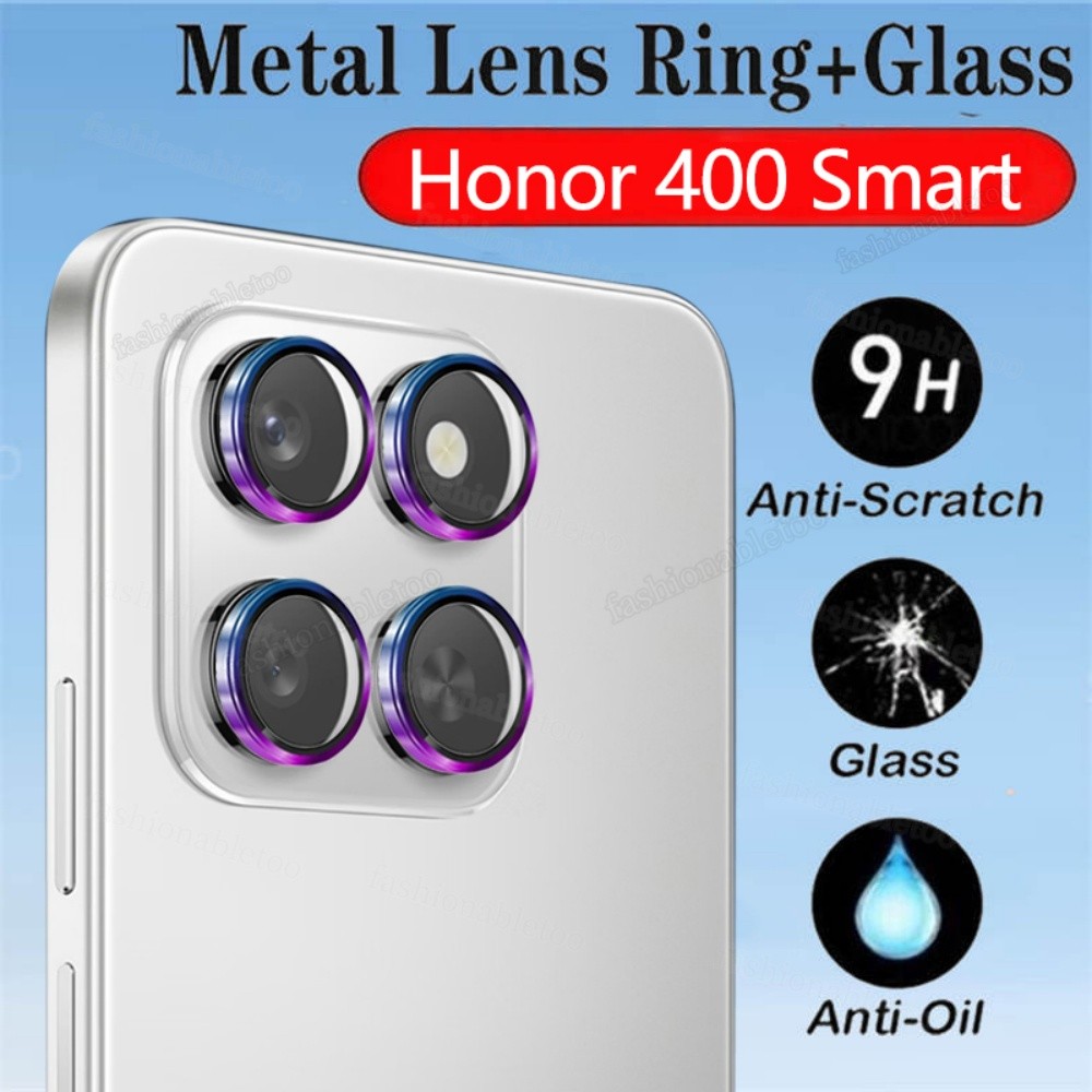 สําหรับ Honor400Smart 9H HD กระจกนิรภัยอลูมิเนียมโลหะกล้องเลนส์ ProtectorScreen ป้องกันฟิล์มสําหรับ 