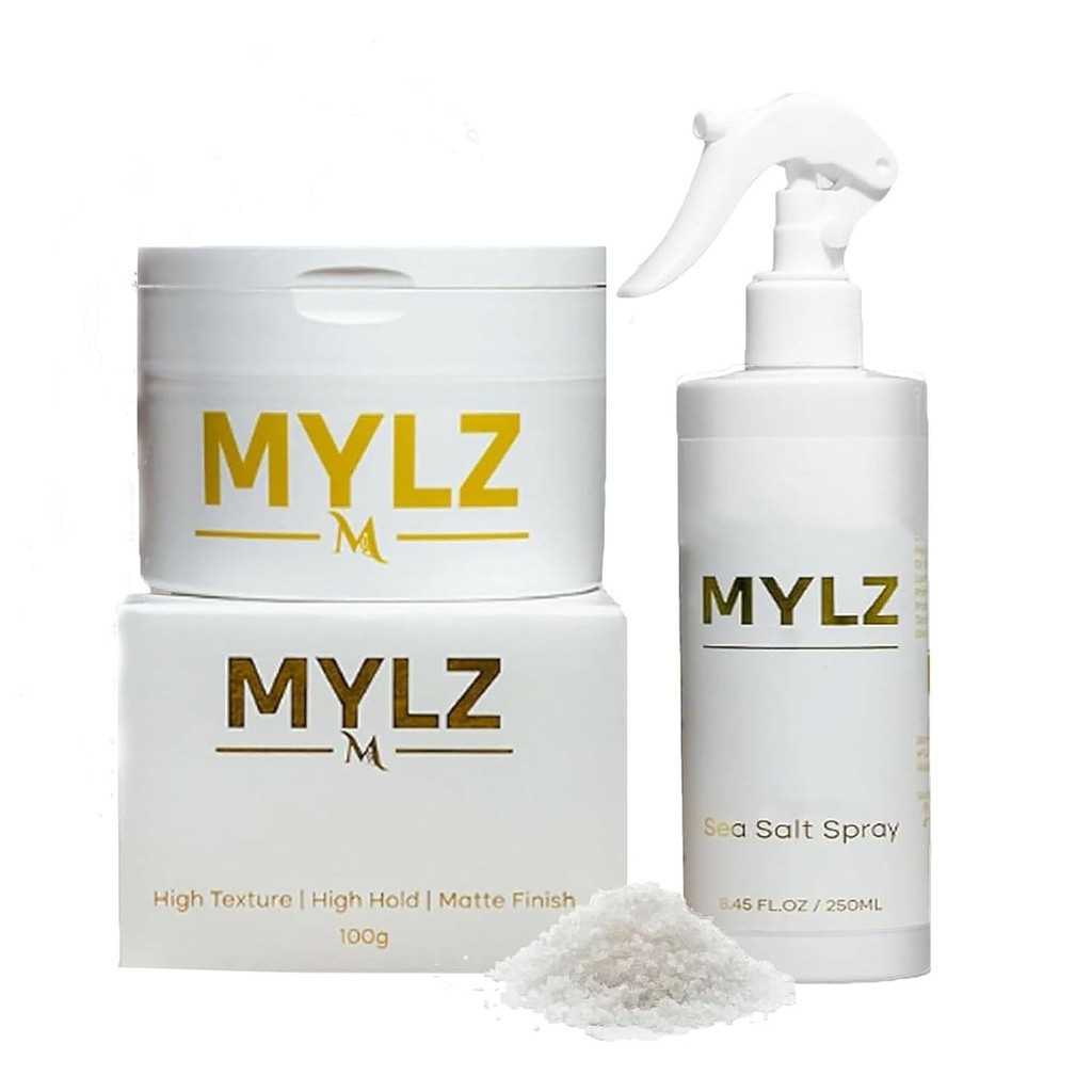 Mylz Sea Salt Spray,Mylz Texture Clay,Volume Hair Sprays for All Hair Types (Clay+Spray)