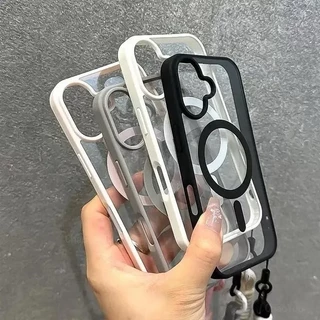 Magnetic เคสใสกันกระแทก For Samsung A07 A17 A57 A56 A06 A55 A37 A36 A26 A16 A15 A54 A25 A35 S23 Ultra S24 FE เคส