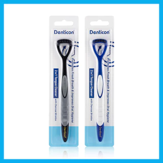 Denticon Tongue Cleaner 2in1 Random 1 Color เดนติคอน ที่ทำความสะอาดลิ้นสำหรับผู้ใหญ่ 2in1.