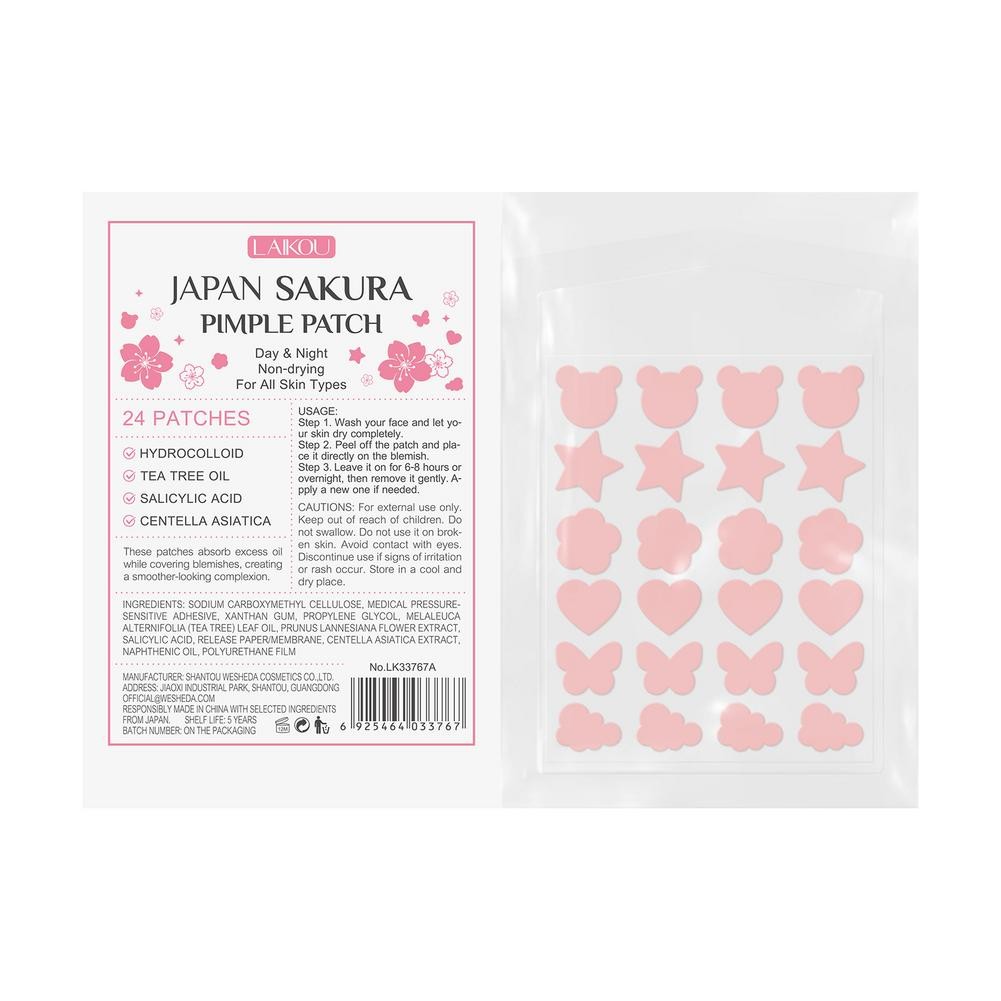 Laikou แผ่นแปะสิวซากุระญี่ปุ่น Hydrocolloid Acne Pimples Care Patch