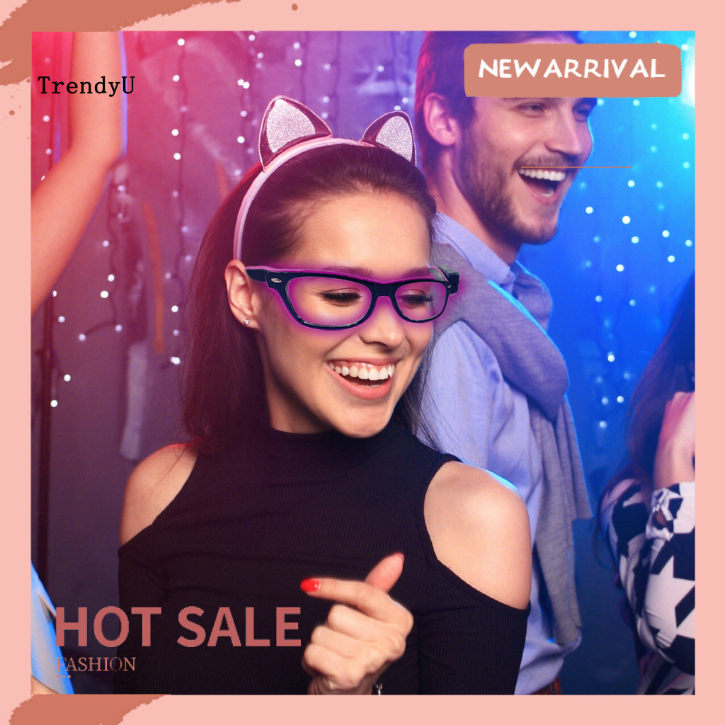 TRD แว่นตา LED Neon เรืองแสงในที่มืด สำหรับงานปาร์ตี้ rave, DJ และคอสเพลย์