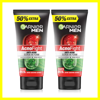 Garnier Men Acnofight Anti-Acne Scrub in Foam [150ml x 2pcs].