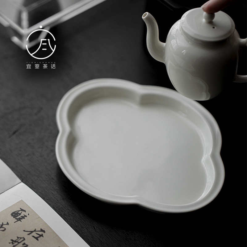 Yishi คําชาสไตล์ญี่ปุ่นหญ้าเถ้าทําด้วยมือหม้อเซรามิกถาดฟองแห้งกลีบย้อนยุคทรายสีม่วงยกหม้อเสื่อหม้อถา