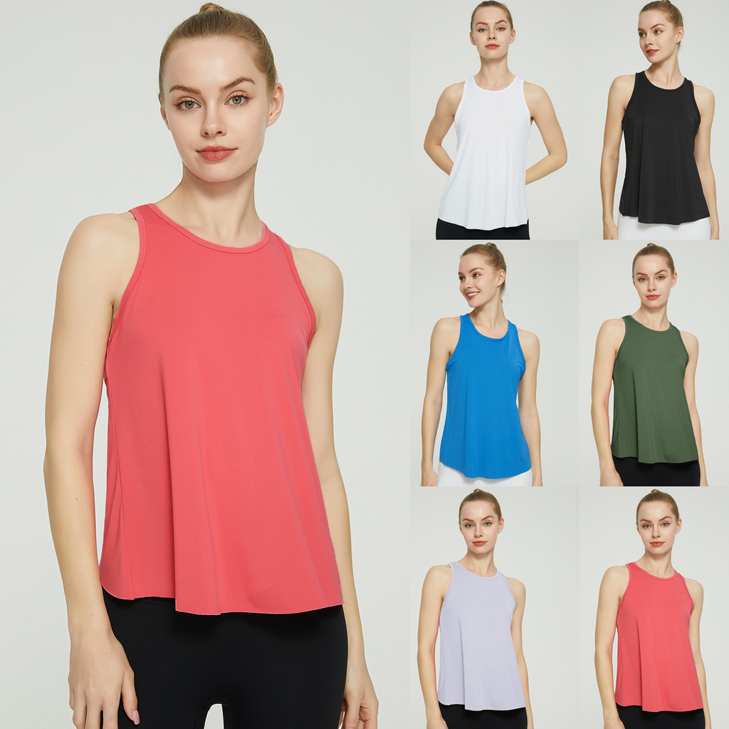45-75กิโลกรัมเสื้อออกกําลังกายแห้งเร็วผู้หญิงหลวมฟิตเนสวิ่งเสื้อกล้ามเสื้อโยคะแขนกุดนุ่ม