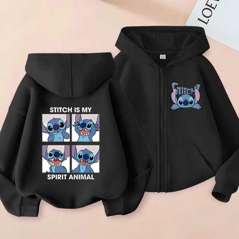 Lilo Stitch Hoodie Lilo and Stitch Jacket Zipper Hoody Jacket สําหรับผู้ชายและผู้หญิง