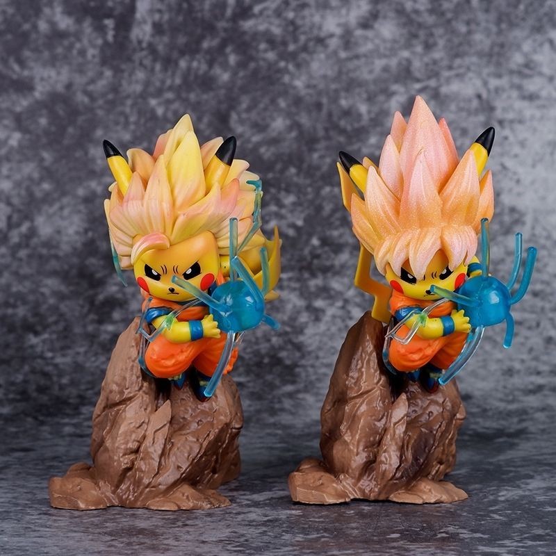 Dragon Ball Saiyan Pikachu cos Son Goku Goku Super Two Form รุ่น Q ฉากโมเดล