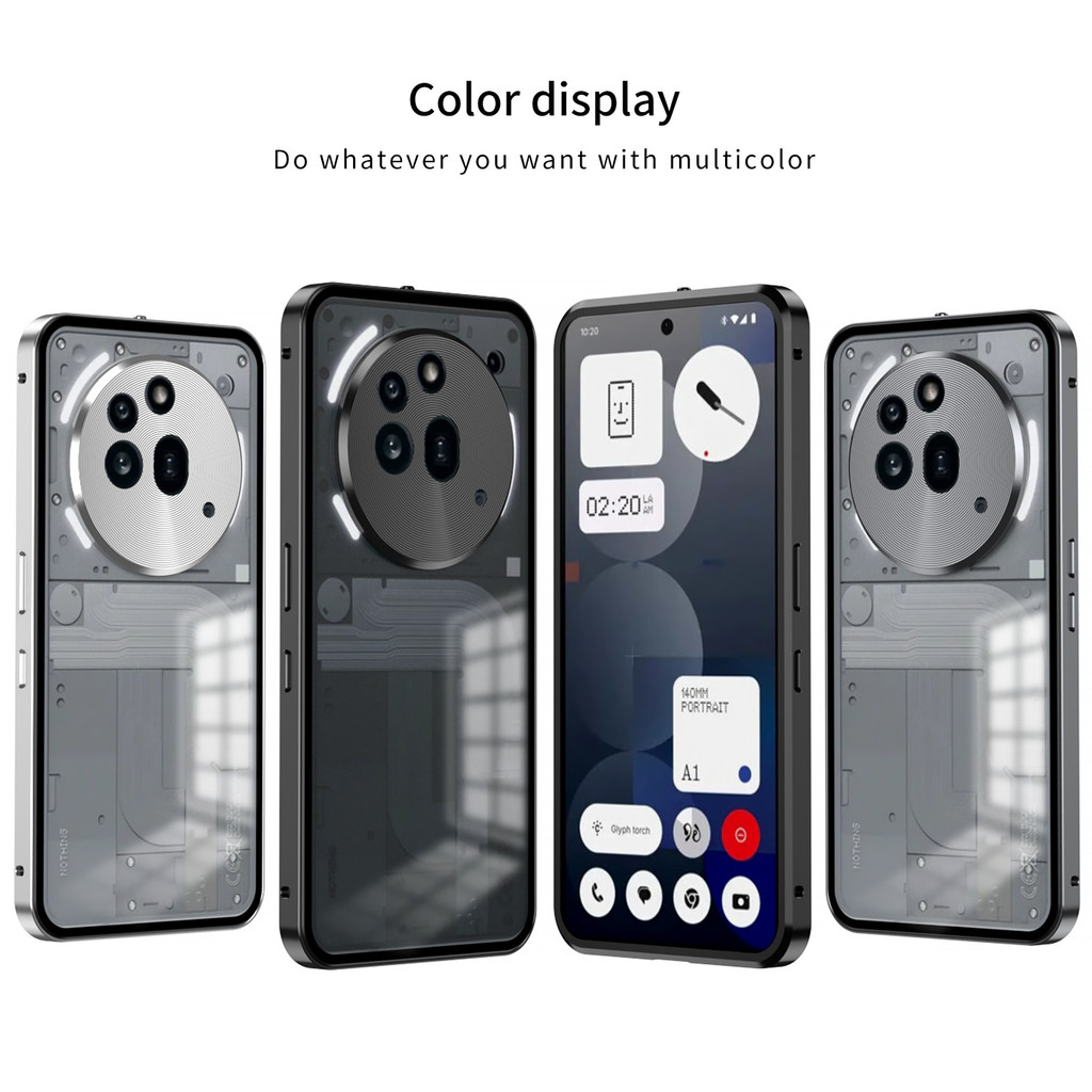 适用Nothing phone3A金属边框手机壳Nothing3APro弹扣防摔保护套