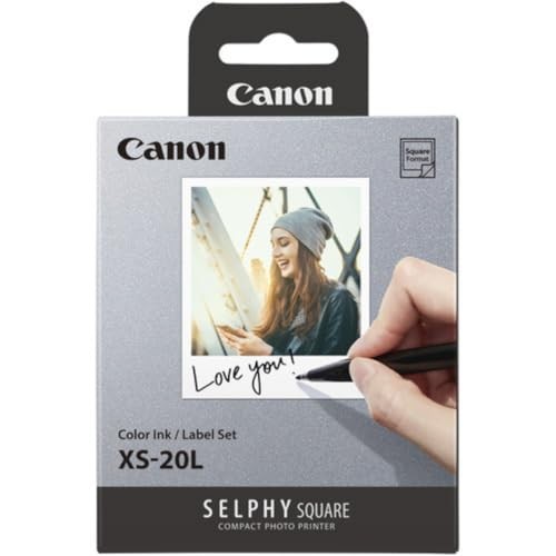Color Ink and Label Set for Canon SELPHY SQUARE QX10/ QX20 XS-20L- Shipping from Japan -
