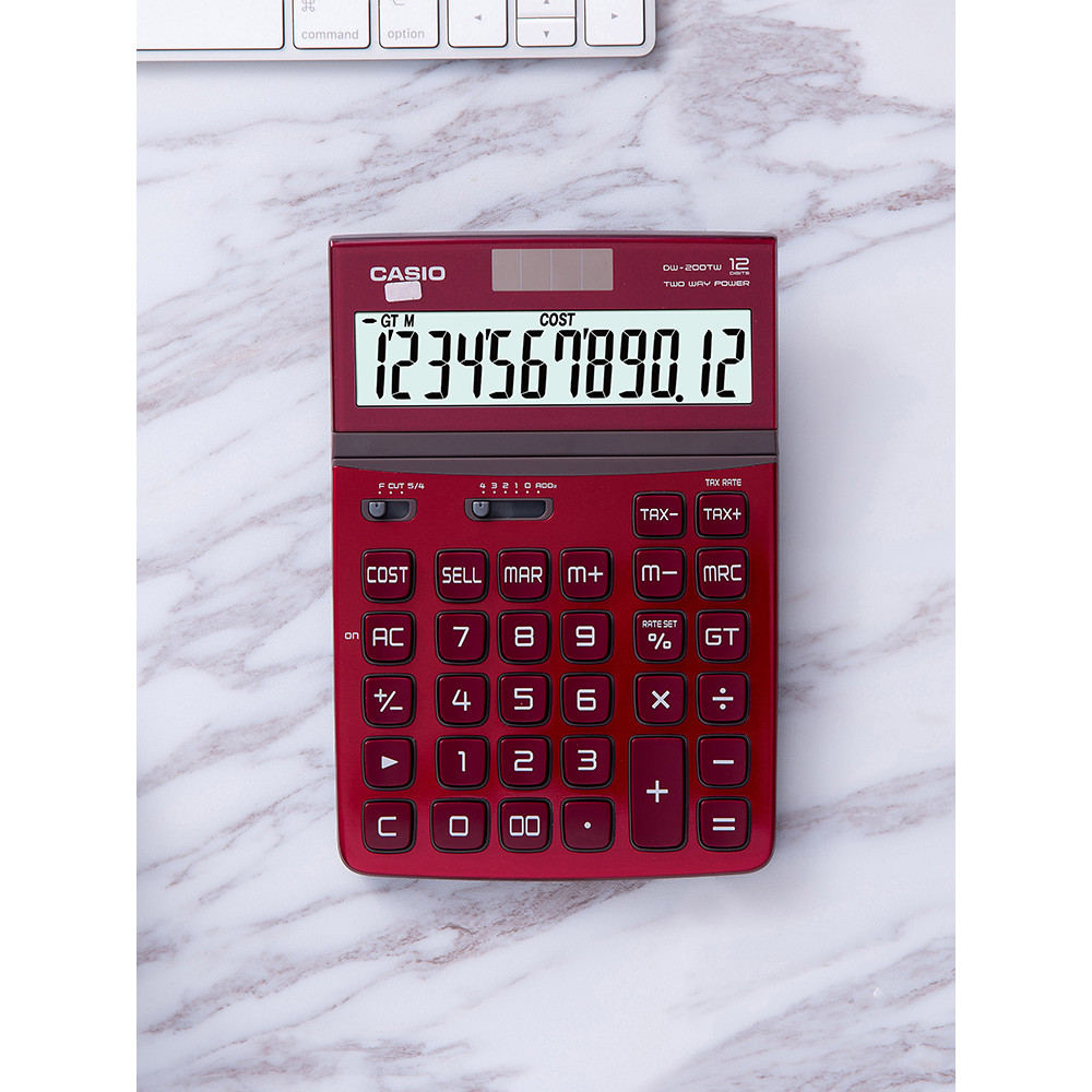 CASIO CASIO เครื่องคิดเลข DW-200TW แผงสีเปียโน คอมพิวเตอร์หน้าจอขนาดใหญ่ จัดส่งฟรี