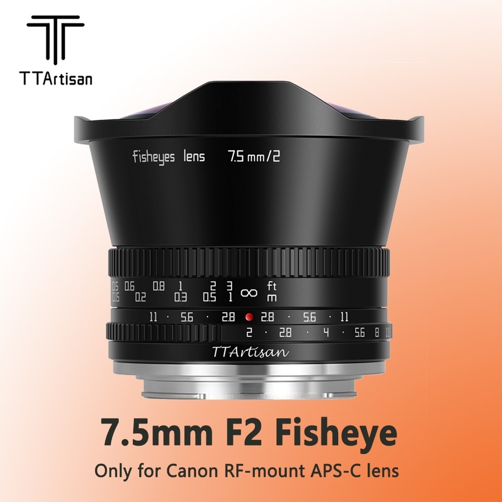 TTArtisan 7.5 มม.F2.0 ขยายคู่มือโฟกัส Fisheye เลนส์กล้องสําหรับ Sony E Fuji X Canon M/R M4/3 Nikon Z