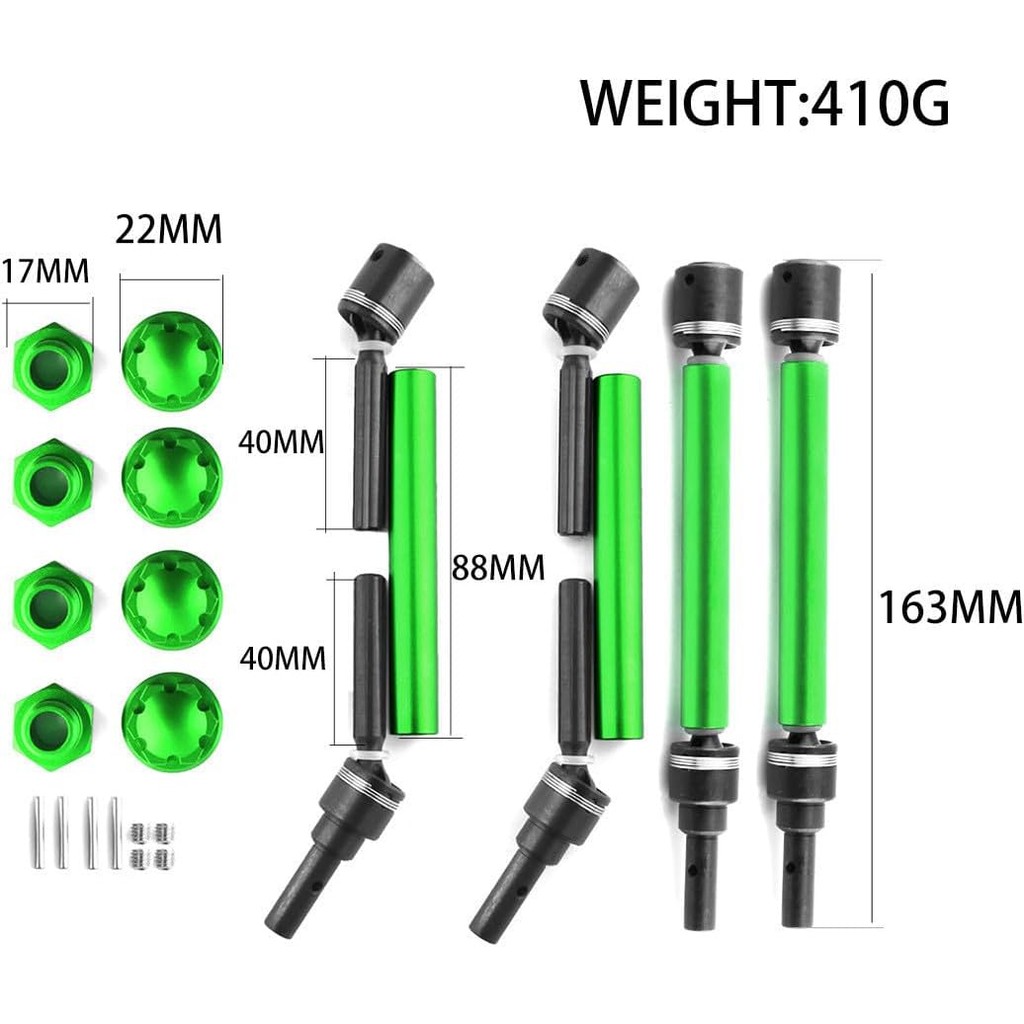 ขยาย CVD Drive Shaft อัพเกรดอะไหล่สําหรับ 1/10 WideMaxx MAXX 2.0 V2 89076-4 RC Car, Replacement # 89