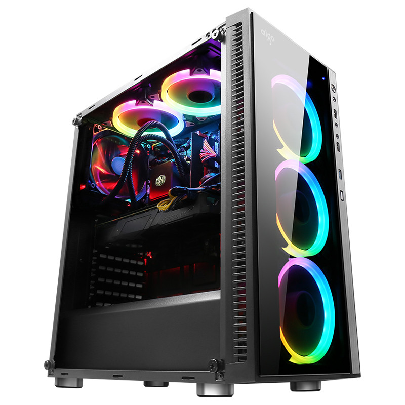 Intel Corey i7 12700K/11700 i9 12900KF RTX3060Ti โฮสต์คอมพิวเตอร์เดสก์ท็อป RGB ระบายความร้อนด้วยน้ํา