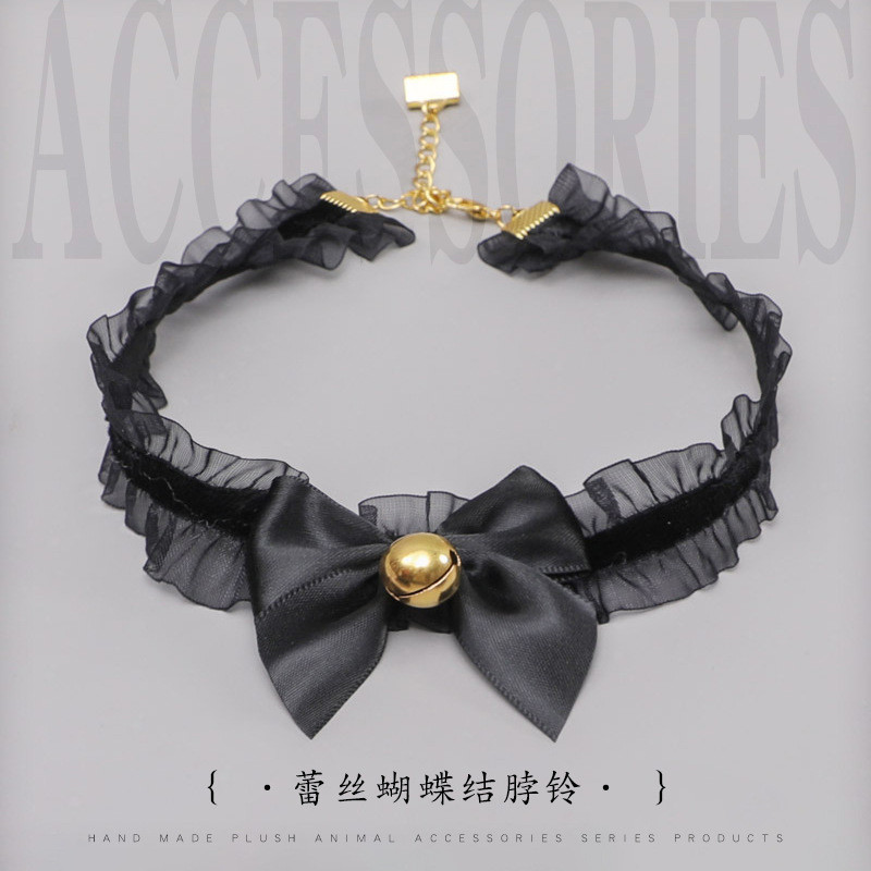 Hand-Made Lolita คอ Bell อุปกรณ์เสริม Props ลูกไม้ Bow Bell Collar Bow Tie Handmade FYP911