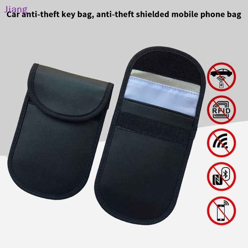 [Jiang] Signal Blocking Faraday Bag สําหรับโทรศัพท์มือถือ Anti-Theft Key Fob Shield EMF GPS Location