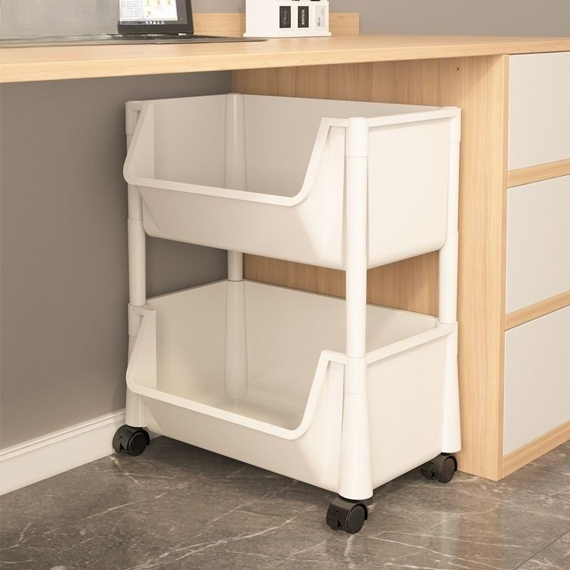 Wise ชั้นวางของพลาสติก ชั้นวางหนังสือ ชั้นวางของล้อเลื่อน ชั้นวางเอนกประสงค์ ในครัว 3/4/5ชั้นหนังสือ