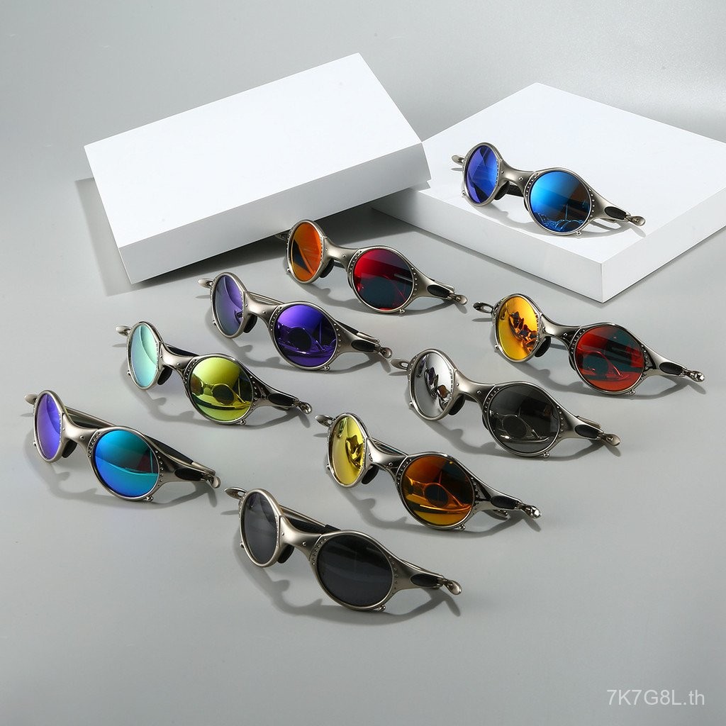 Fighting Club Brad Pitt สไตล์punk retro แว่นกันแดดรุ่น polarization สีเงินและโทนสีพื้นหลากหลาย