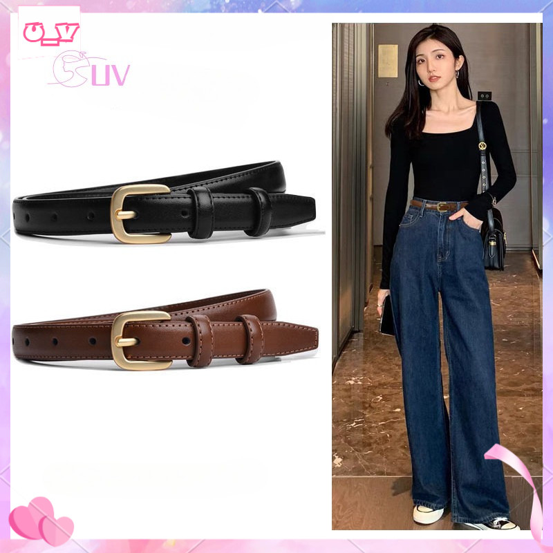 UV✨ เข็มขัดหนังวัวแท้ สไตล์เกาหลี Premium สำหรับสาวยุคใหม่