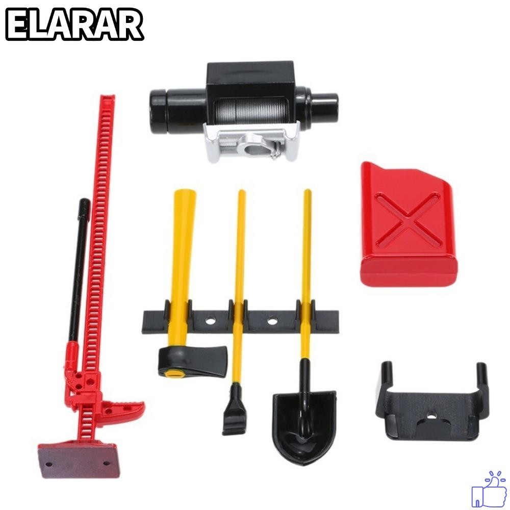 เอลรา‌R 6pcs Hi-Lift Jack Winch ชุด,มินิจําลองโรงรถชุดเครื่องมือ,ขนาดเล็ก 1/10 Scale พลาสติก RC Craw