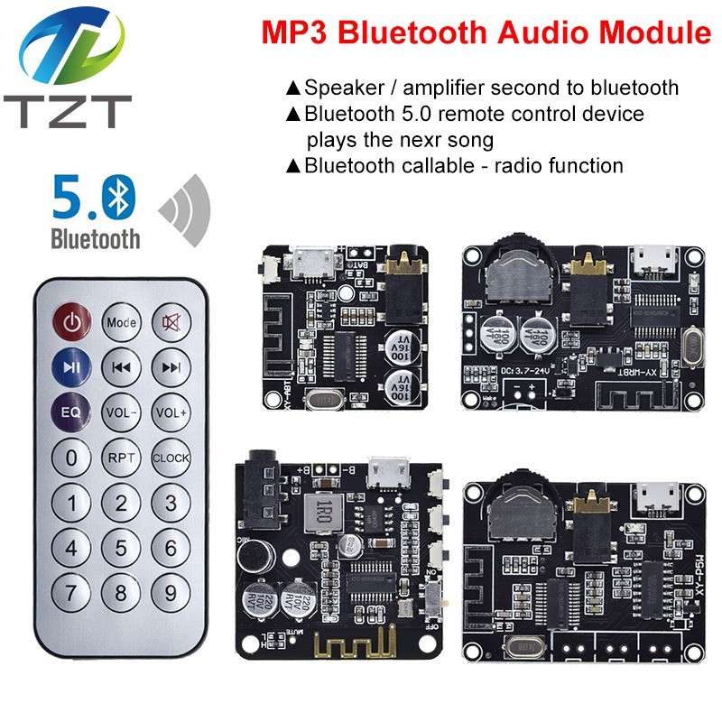 บอร์ดรับสัญญาณบลูทูธบลูทูธ 5.0 mp3 ถอดรหัสแบบไม่สูญเสียเพลงสเตอริโอไร้สายพร้อมโมดูลขยายเสียง