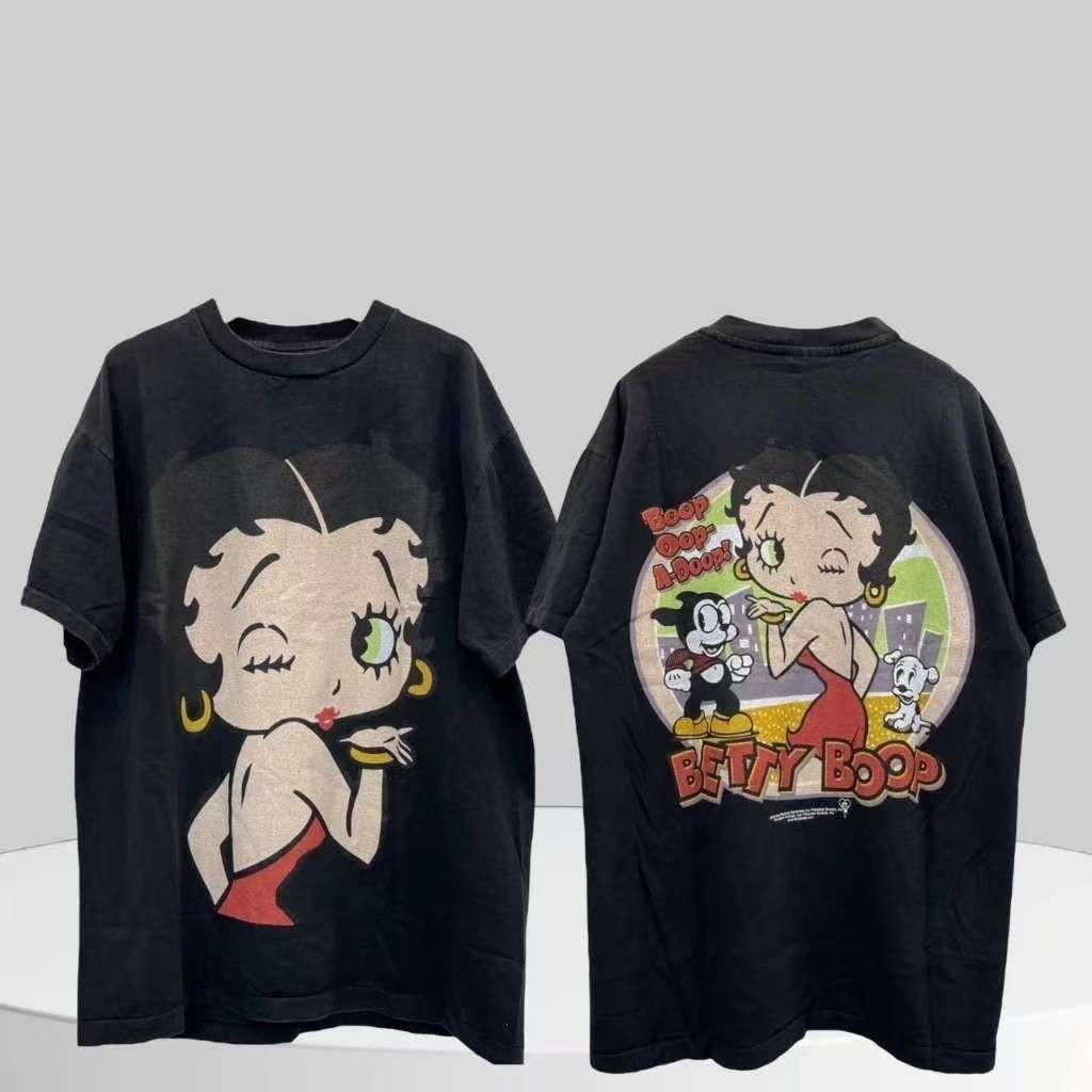 (จัดส่งตลอด 24 ชั่วโมง）OOOK เสื้อแขนสั้นแบบผู้หญิง ที่มีลายลักษณะสัตว์การ์ตูน  ผ้า100% ฝ้าย - รูปที่ 4