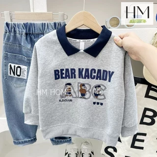 เสื้อแขนยาวเด็ก เสื้อโปโลแขนยาว สเวตเตอร์สำหรับเด็กผู้ชาย อายุ1-4ปี